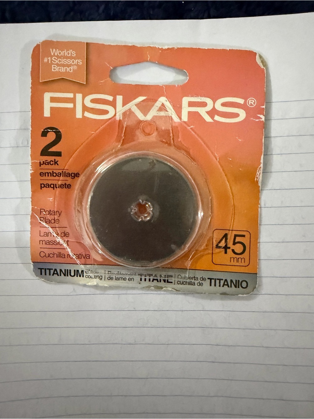 Fiskars 45mm Titanium Rotary Blade - Orange Packaging